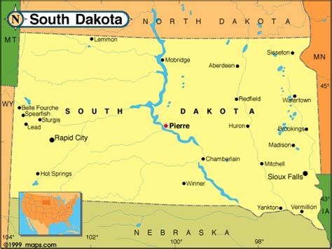 south dakota map united states
