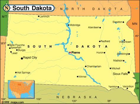 South Dakota Rivers Map