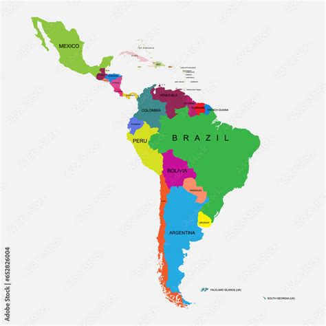 Atin America Map Latin American Countries Map America Map Stock