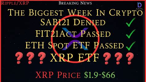 Ripple XRP Big Wins For Crypto This Week SAB121 FIT21 Act ETH ETFs