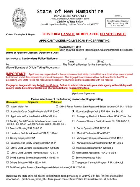 Fillable Online Instructions For Livescan Fingerprinting Fax Email