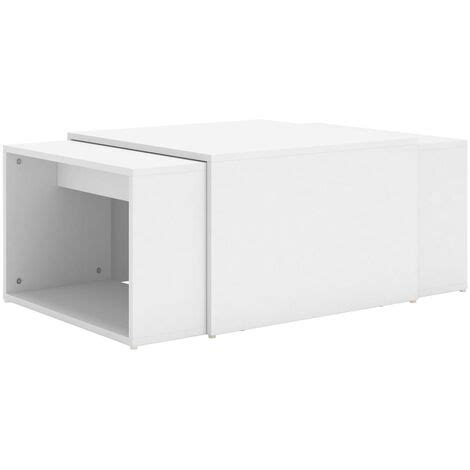 INLIFE Tables basses gigognes 3 pcs Blanc 60x60x30 cm Aggloméré