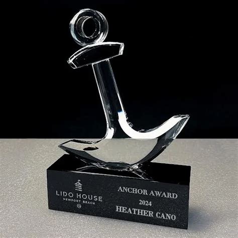 Crystal Anchor Award Optical Crystal Anchor Sculpture Award