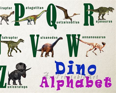 Printable Dinosaur Alphabet