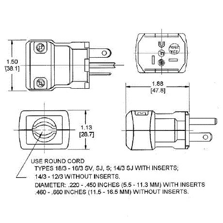 Hubbell HBL5464VY 20 250 Volt 2 Pole 3 Wire NEMA 6 20P Yellow Nylon