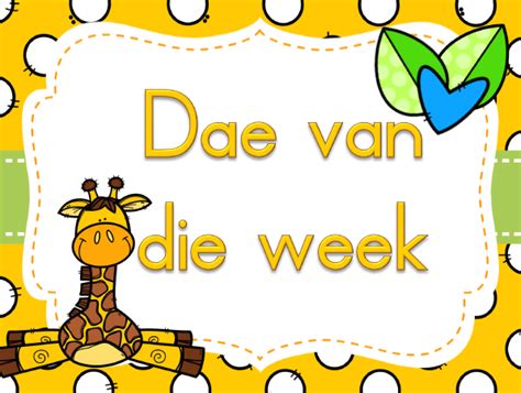 Dae Van Die Week Printable