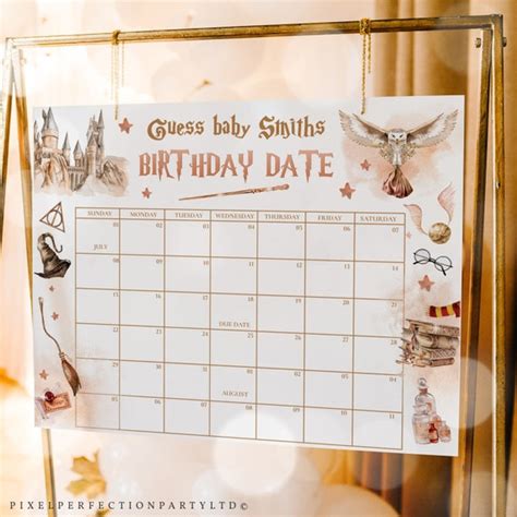 Editable Wizard Baby Shower Due Date Calendar Game A Magical Bundle Is