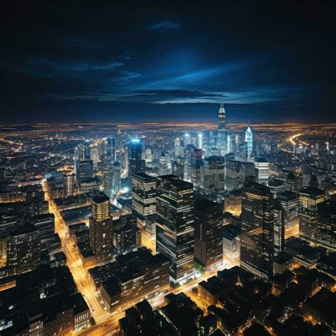 Aerial view of city skyline at night 29735784 Stock Photo at Vecteezy