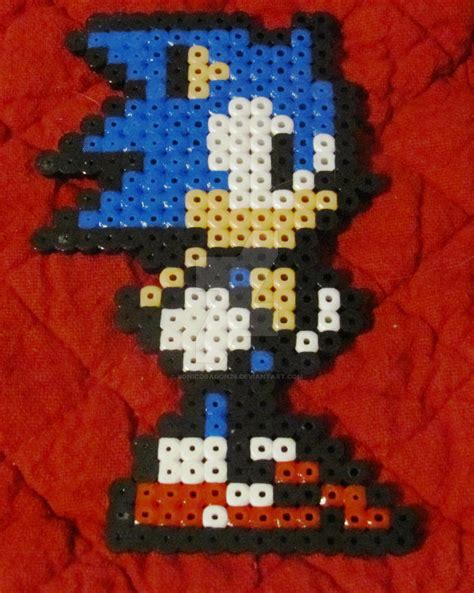 8 Bit Sonic The Hedgehog In Perler Bead By Sonicdragon26 On Deviantart