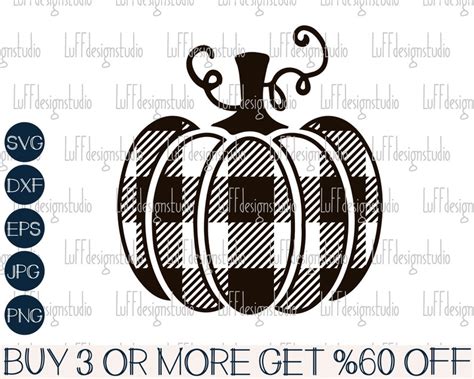 Buffalo Plaid Pumpkin SVG Fall SVG Pumpkin SVG Halloween Etsy