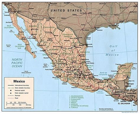 Mapa De M Xico Pol Tico Y F Sico Calidad Hd Para Imprimir