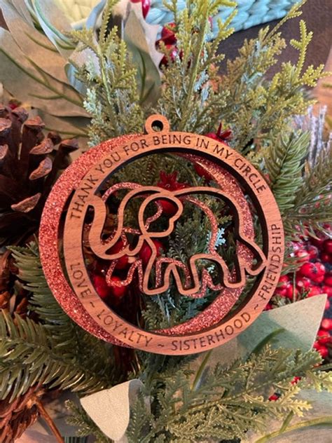 Wooden Elephant Ornament Sisterhood Loyalty Love Friendship