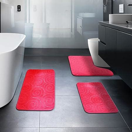 Amazon Hot Pink Memory Foam Bathroom Rugs Sets Piece With Rubber