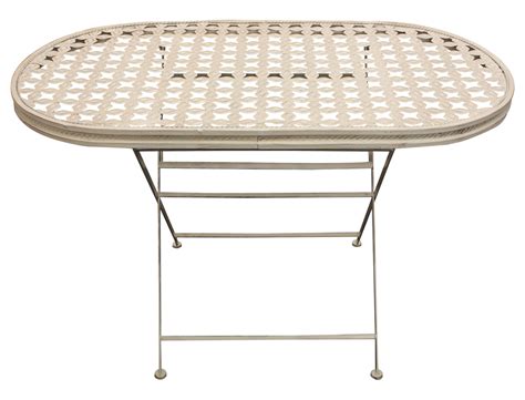 Woodside Oval Folding Metal Garden Patio Dining Table Outdoor Furniture