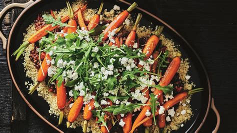 Carottes rôties couscous aux lentilles et feta Mordu