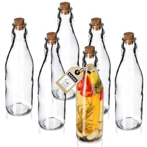 Kadax Universale Flasche Mit Korken Er Set Transparente Glasflasche