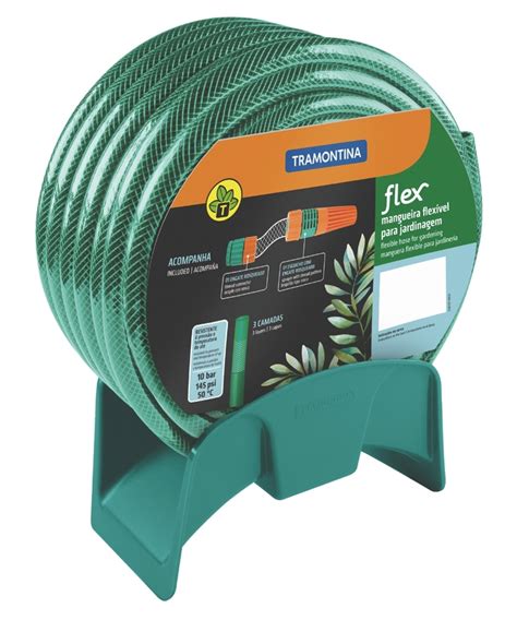 Mangueira Flex Tramontina Verde Em PVC 3 Camadas 20 M Engates