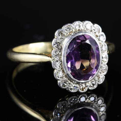 Antique Victorian Amethyst Diamond Cluster Ring Circa 1900 At 1stdibs