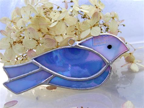 Stained Glass Birds Glass Bluebirds Window Decor Blue Bird Etsy