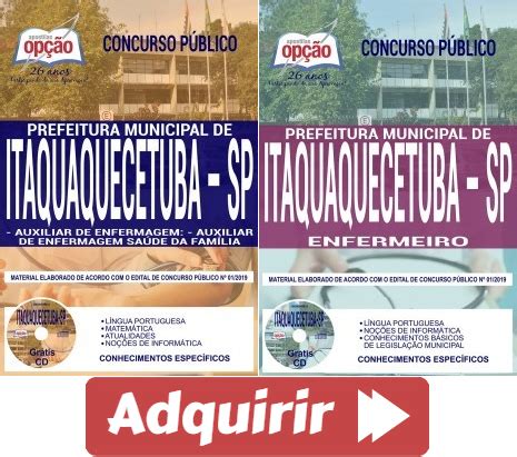 Apostilas Concurso Prefeitura De Itaquaquecetuba Sp Auxiliar