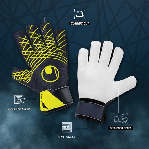 101133801 Uhlsport Starter Soft Junior Goalkeeper Gloves Navy Fluo