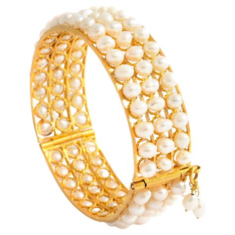 Pearl 18k Yellow Gold Bracelet For Sale At 1stdibs