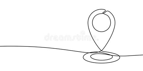 Map Pin Line Background One Line Drawing Background Line Gps Icon