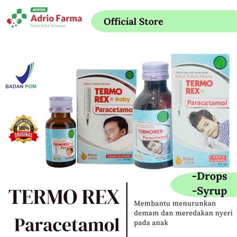 Jual Termorex Paracetamol Syrup Baby Drops Ml Anak Ml Termo Rex