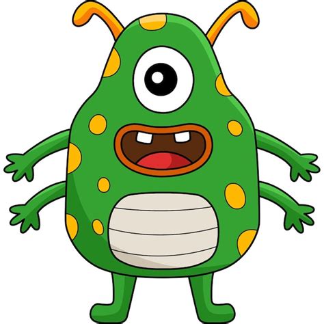 Clipart Colorido De Desenho Animado De Monstro De Um Olho Vetor Premium