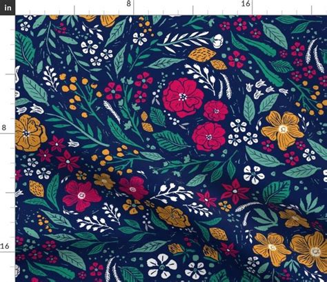 Colorful Fabrics Digitally Printed By Spoonflower Block Print