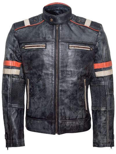 Cafe Racer Distressed Brown Leather Motorcycle Jacket Xtremejackets