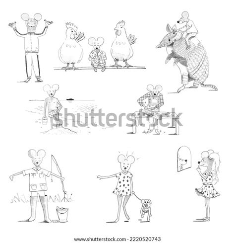 Many Funny Mice Cartoons Part 3 Stock Illustration 2220520743 ...