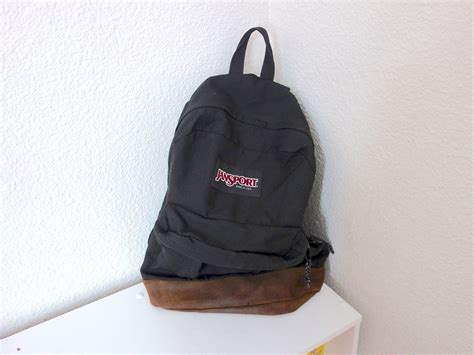 Old School Jansport Classic Black Bookbag Expandable Bottom Etsy