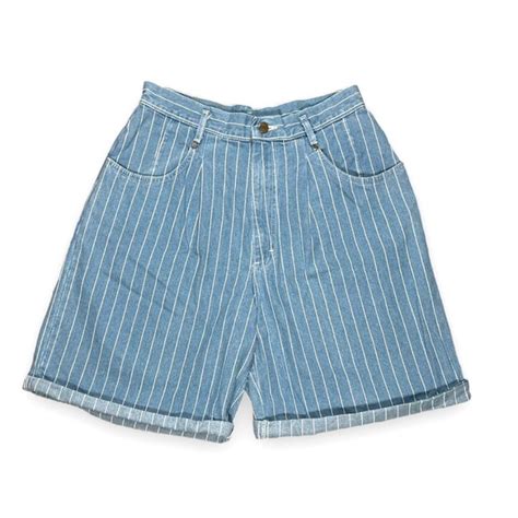 L L Bean Shorts Vintage Ll Bean High Rise Lightdenim Striped