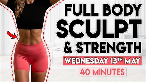 INTENSE FULL BODY WORKOUT Sculpt Strength 40 Minutes At Home