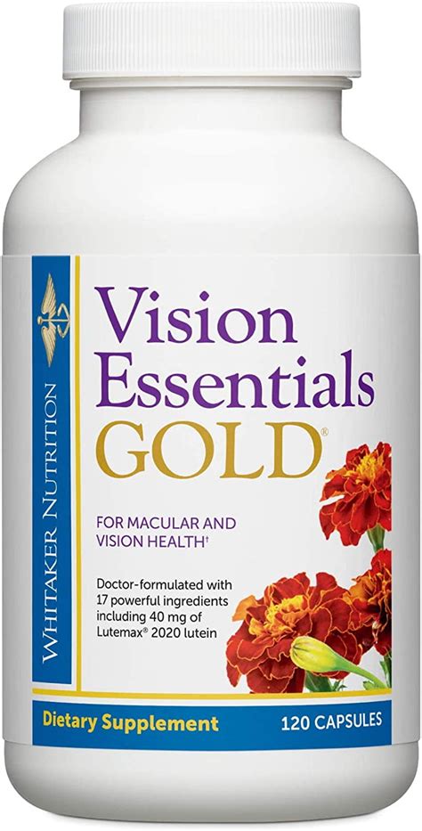 Dr Whitaker Vision Essentials Gold Eye Health Supplement With 40 Mg