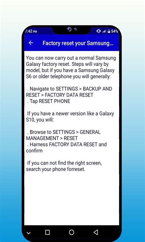 Guide For Samsung Factory Reset For Android Download