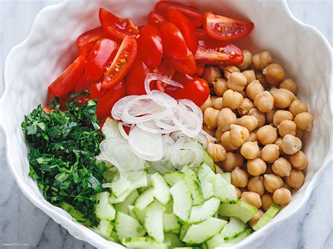 Chickpea Salad Recipe With Cucumber And Tomato Healthy Chickpea Salad