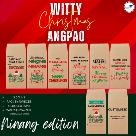 Witty Pinoy Angpao 10 Pieces Per Set Ninang Edition Funny Pinoy Ampao