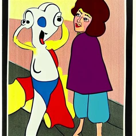 Color Archival Photo Of A Woman And A Puppet That Stable Diffusion