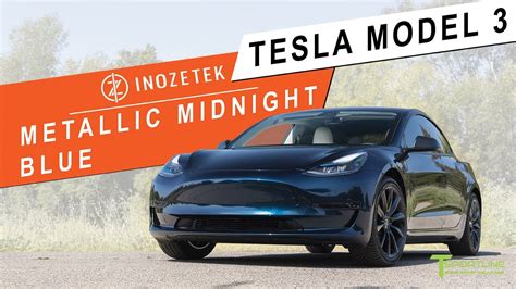 Tesla Model 3 Full Body Wrapped In Inozetek Metallic Midnight Blue