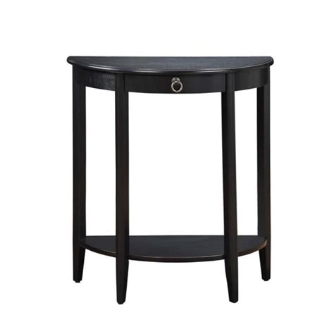 Benzara Bm191266 Wooden Half Moon Shaped Console Table With One Storage