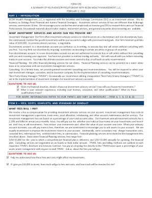 Fillable Online A Summary Of Your Advisory Relationship Form Crs Fax