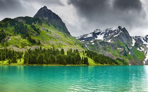 Wallpaper Pemandangan Danau Refleksi Salju Taman Nasional Fjord