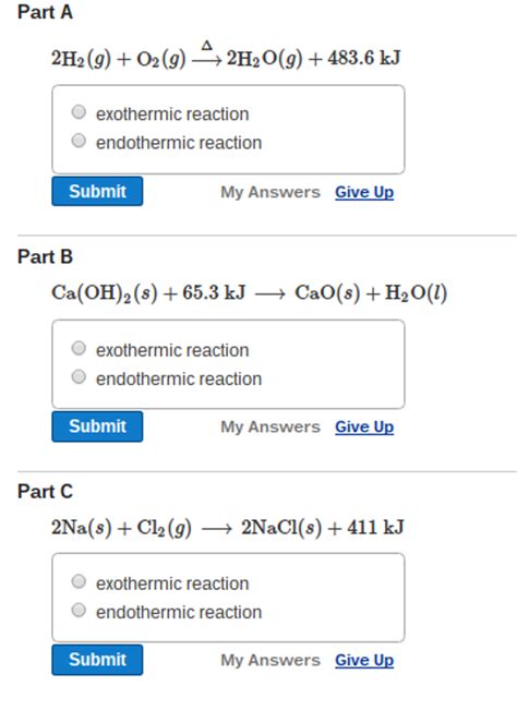 Solved Classify Each Of The Following As An Exothermic Or Chegg