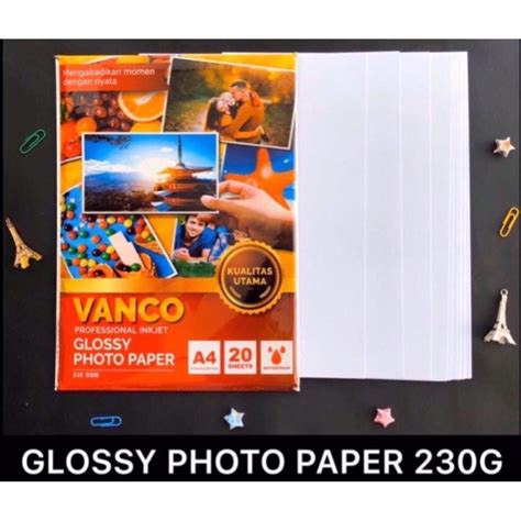 Jual Kertas Foto Glossy Glossy Photo Paper Vanco A Tebal Gram