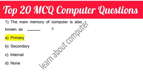 Top 20 Computer Fundamental Mcq Computer Fundamental Mcq Question