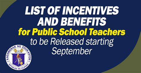 List Of Incentives And Benefits For Public School Teachers Deped