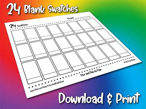 Printable Blank Color Swatch Chart