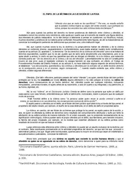 Diferencia Entre Victima Y Ofendido Pdf Derecho Penal